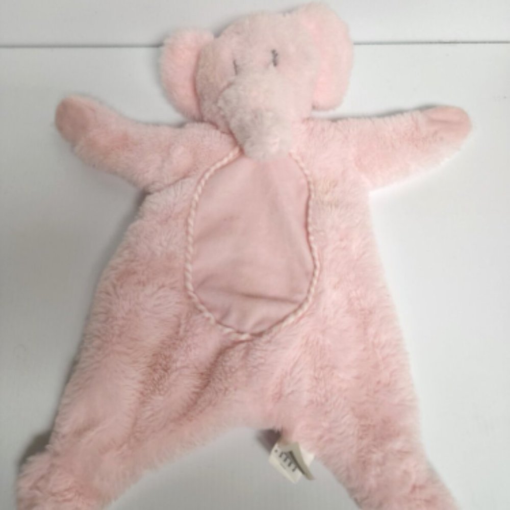Kellytoy Elephant Crinkle Rattle Pink Lovey Baby‎ Blanket  Plus h